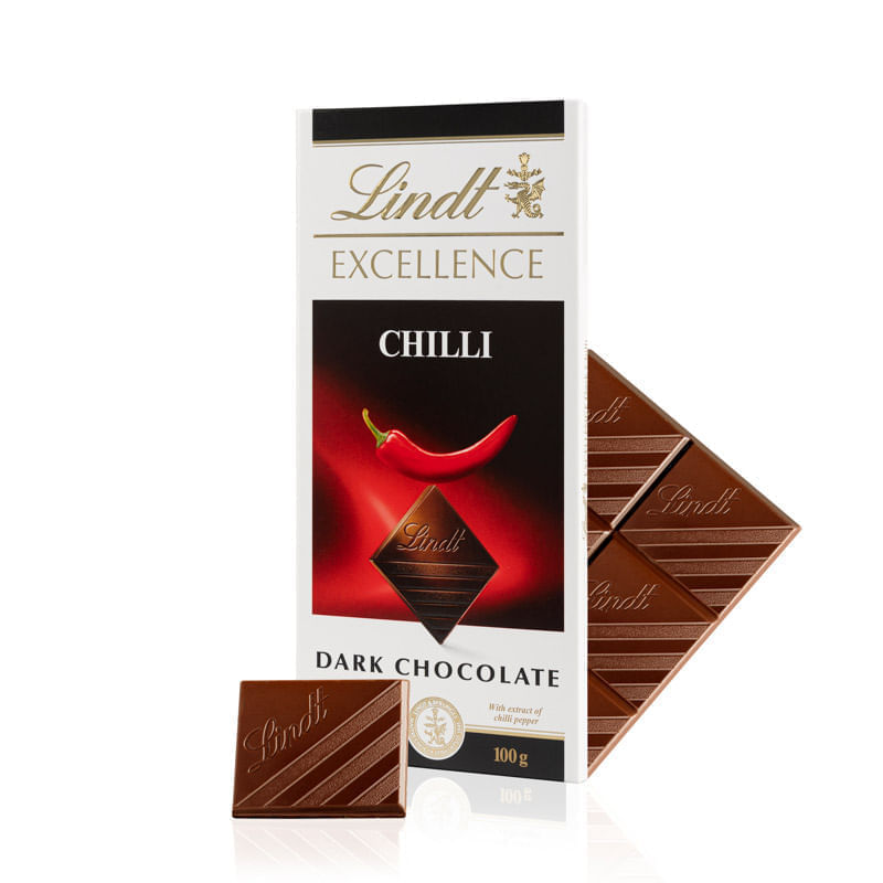 Chocolate Suiço Lindt Excellence Chilli Dark Chocolate 100g