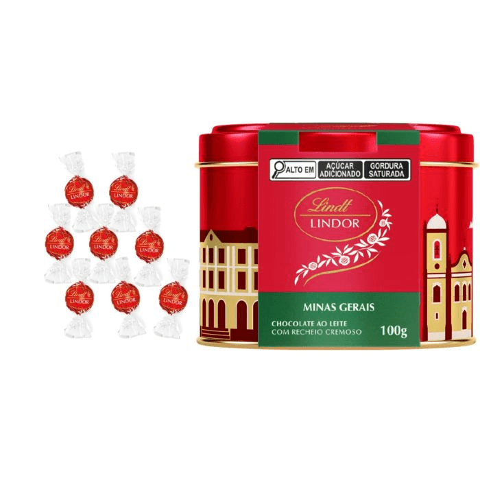 Lata Turística LINDOR Minas Gerais ao Leite 100g | Lindt