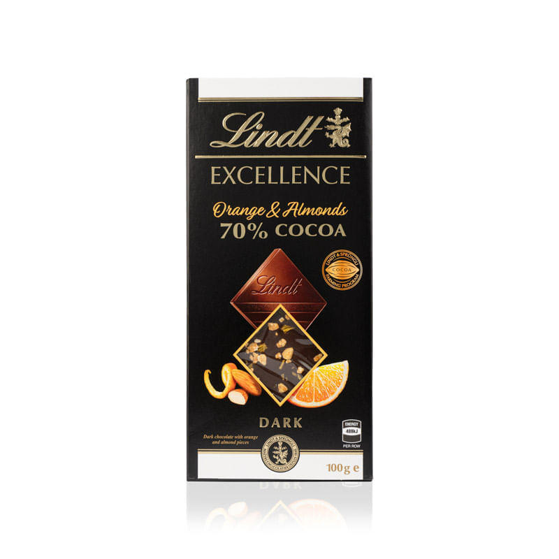 EXCELLENCE Tablete Dark Passion Laranja e Amêndoas 100g | Lindt