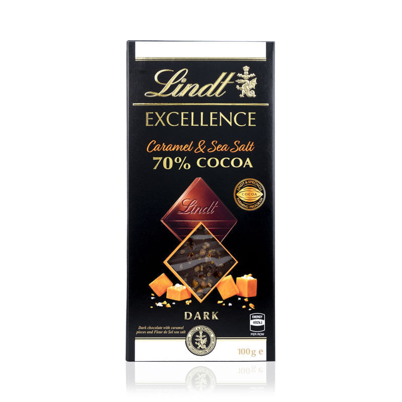 EXCELLENCE Tablete Dark Passion Caramelo e Flor de Sal 100g | Lindt