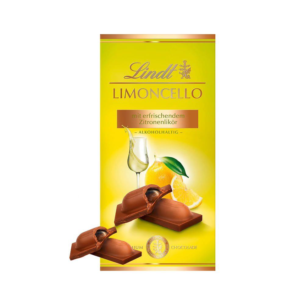 Tablete de Chocolate Alcoólico com Limoncello 100g | Lindt